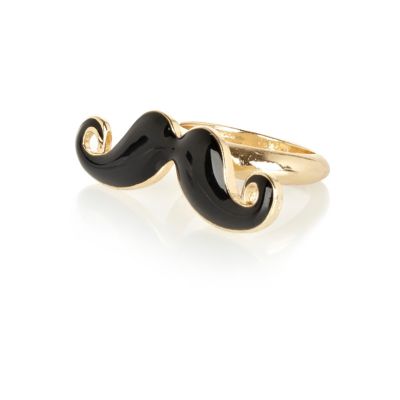 Black moustache ring