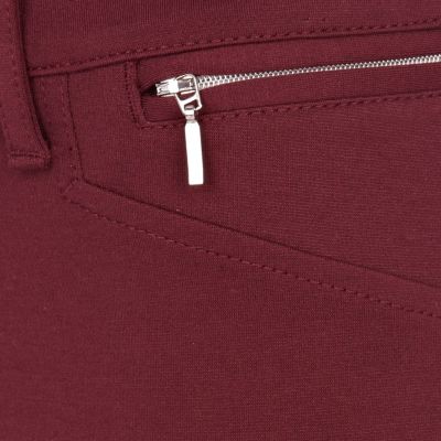 Dark red ponti skinny trousers