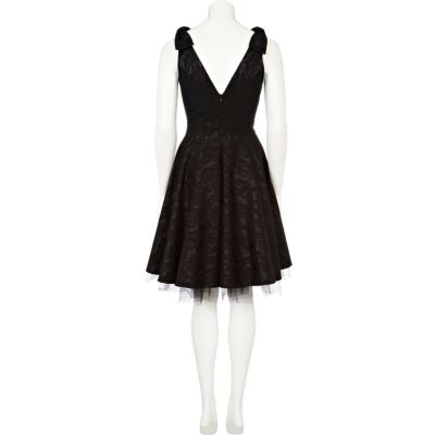 Black lace prom dress
