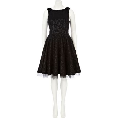 Black lace prom dress