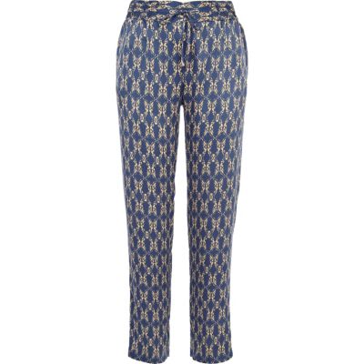 Blue print trousers