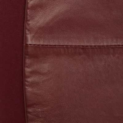 Red leather and ponte panelled pencil skirt