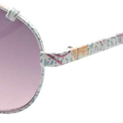 Pink floral print aviator sunglasses