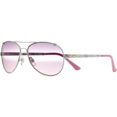 Pink floral print aviator sunglasses