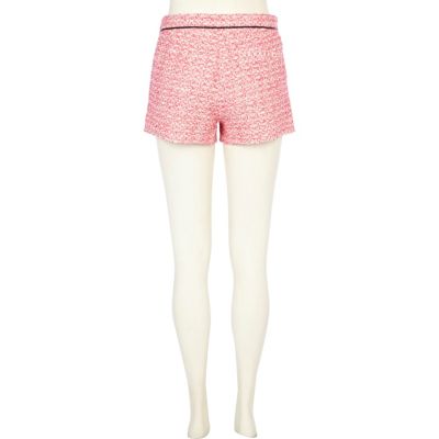 Pink tweed shorts