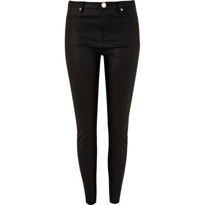 Black leather look Molly jeggings