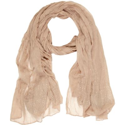 Beige diamante scarf
