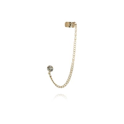 Gold tone diamante chain ear cuff