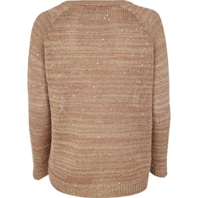Dark beige sequin cardigan
