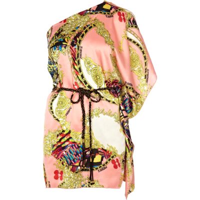 Orange print Pacha one shoulder dress