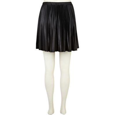 Black pleated skater skirt