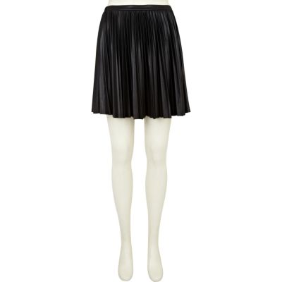 Black pleated skater skirt