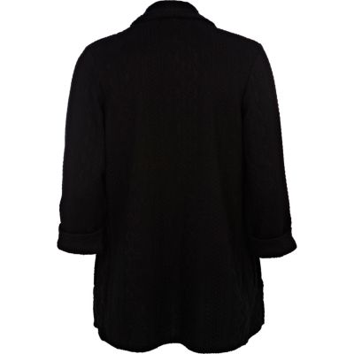 Black jersey cable blazer