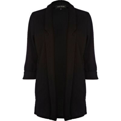 Black jersey cable blazer