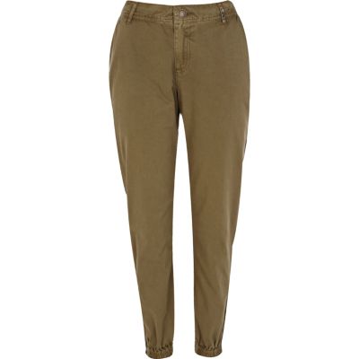 Dark green cuff joggers