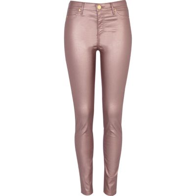 Dusty pink metallic Molly jeggings