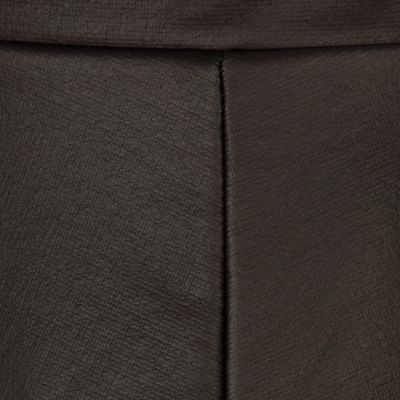 Black coated mini skater skirt
