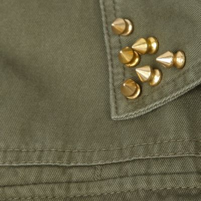 Khaki studded army gilet