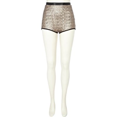 Gold sequin knicker shorts