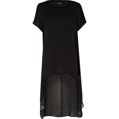 Black dip hem tunic