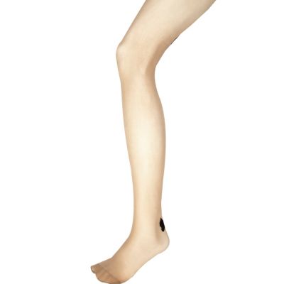 Beige Pretty Polly bow back seam tights