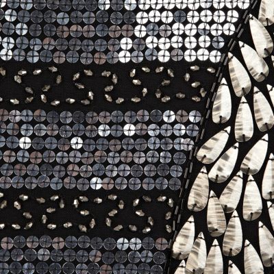 Black futuristic sequin pencil skirt