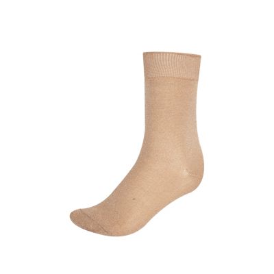 Light beige lurex ankle socks