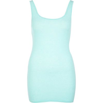 Light aqua scoop neck vest