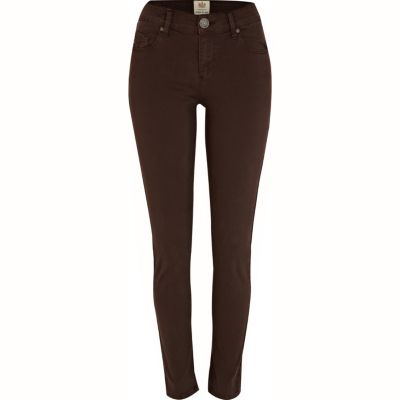 Brown denim Amelie super skinny jeans
