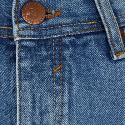 Mid wash denim shorts