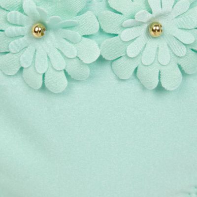 Mint green 3d flower bikini briefs