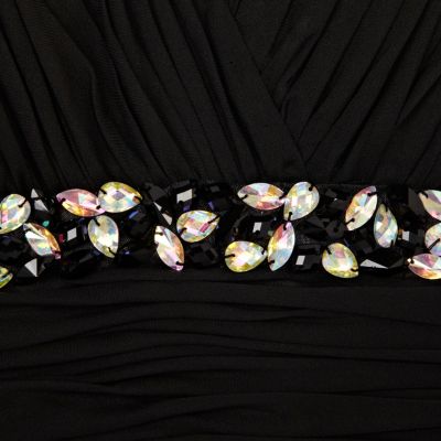 Black Forever Unique dip hem prom dress