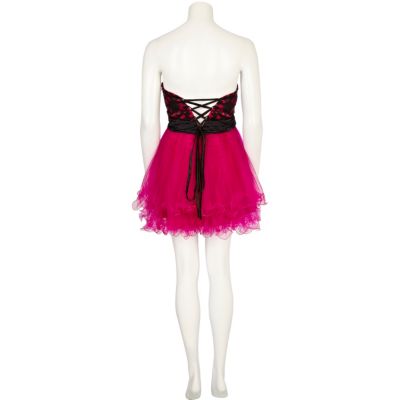 Bright pink print Forever Unique prom dress
