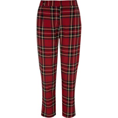red white plaid pants