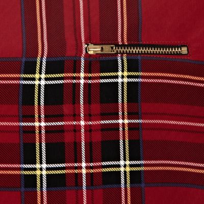 Red tartan print t-shirt
