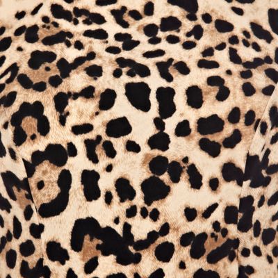 Brown leopard print peplum top