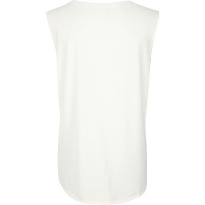 White studded tank top