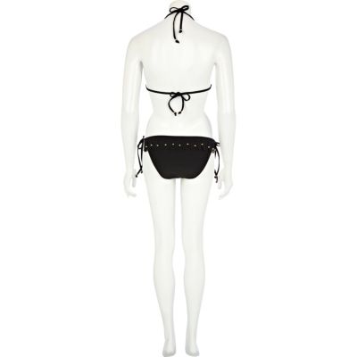 Black fringe bikini briefs