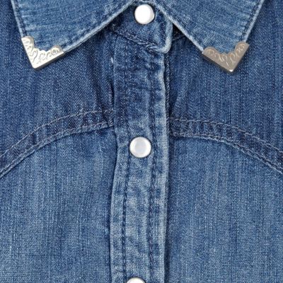 Mid wash denim shirt