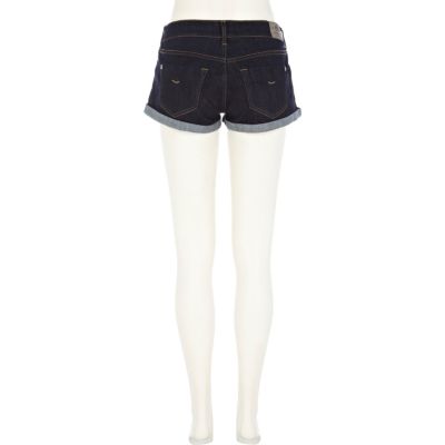 Dark wash denim shorts