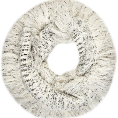 Cream oversized tassel snood 