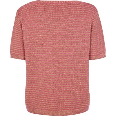 Pink metallic knitted t-shirt
