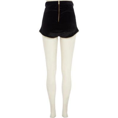 Black velvet baroque knicker shorts 