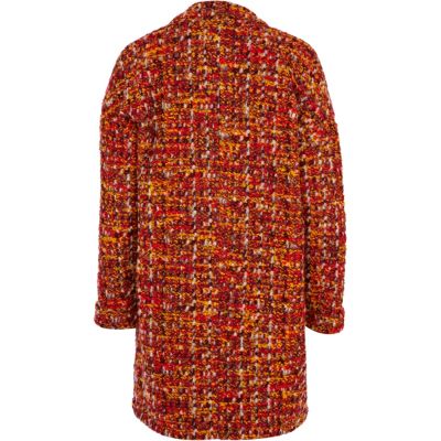 Orange tweed boyfriend coat