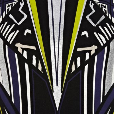 Black futuristic print bodycon dress