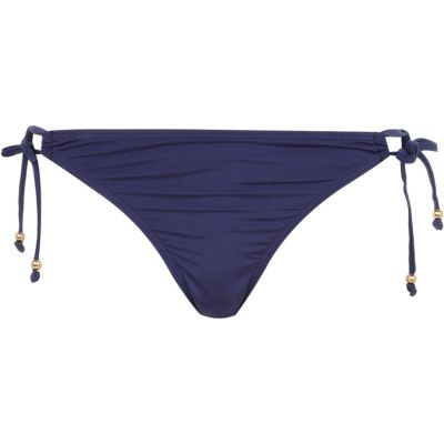 Navy tie side bikini bottoms 