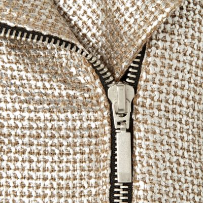 Silver metallic sleeveless biker jacket