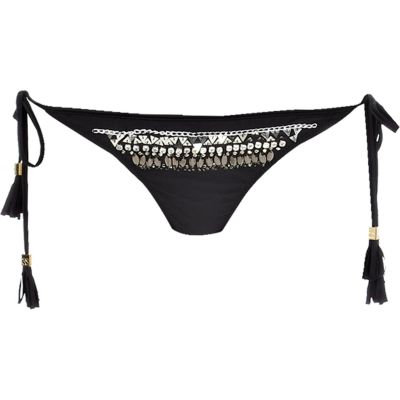Black Pacha embellished bikini bottoms