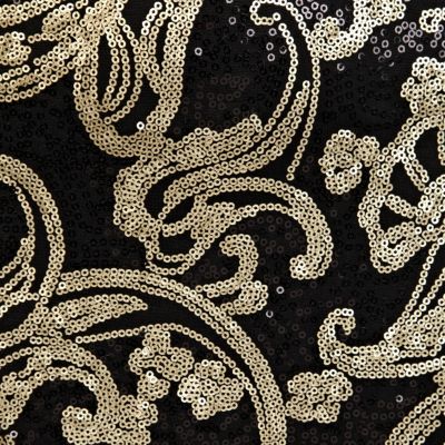 Black baroque sequin bodycon dress