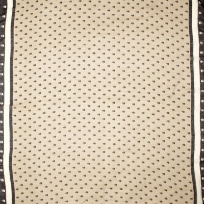 Beige and black skull print scarf